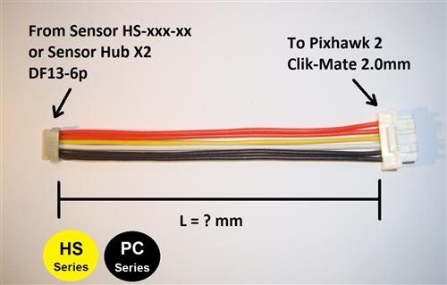 Mauch 086: 290mm Adapter cable for Pixhawk 2 (Clik-Mate 2mm)